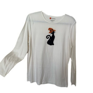 Hampshire Studio Embellished Halloween Cat Long Sleeve